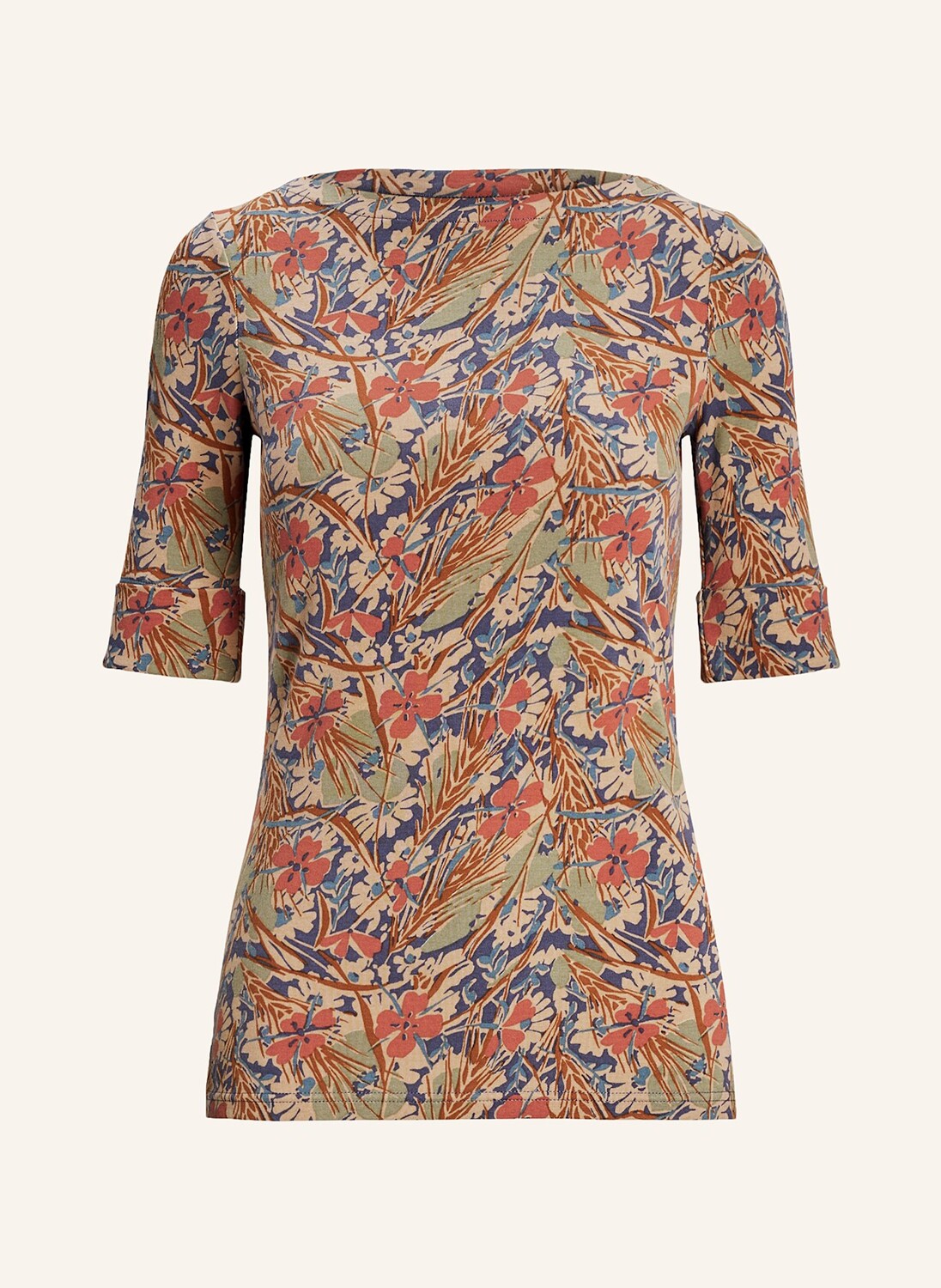 

Футболка LAUREN RALPH LAUREN, бежевый/синий/светло-красный