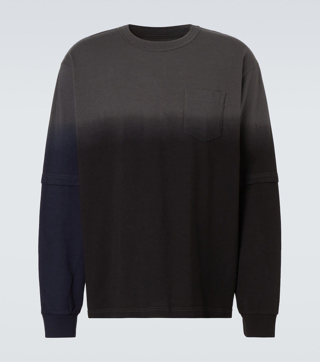 

Толстовка из окрашенного хлопка Sacai, черный