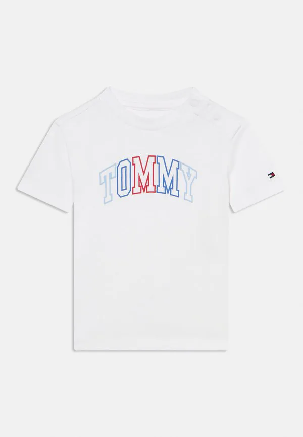 Футболка с контурным логотипом, футболка с принтом Tommy Hilfiger, White