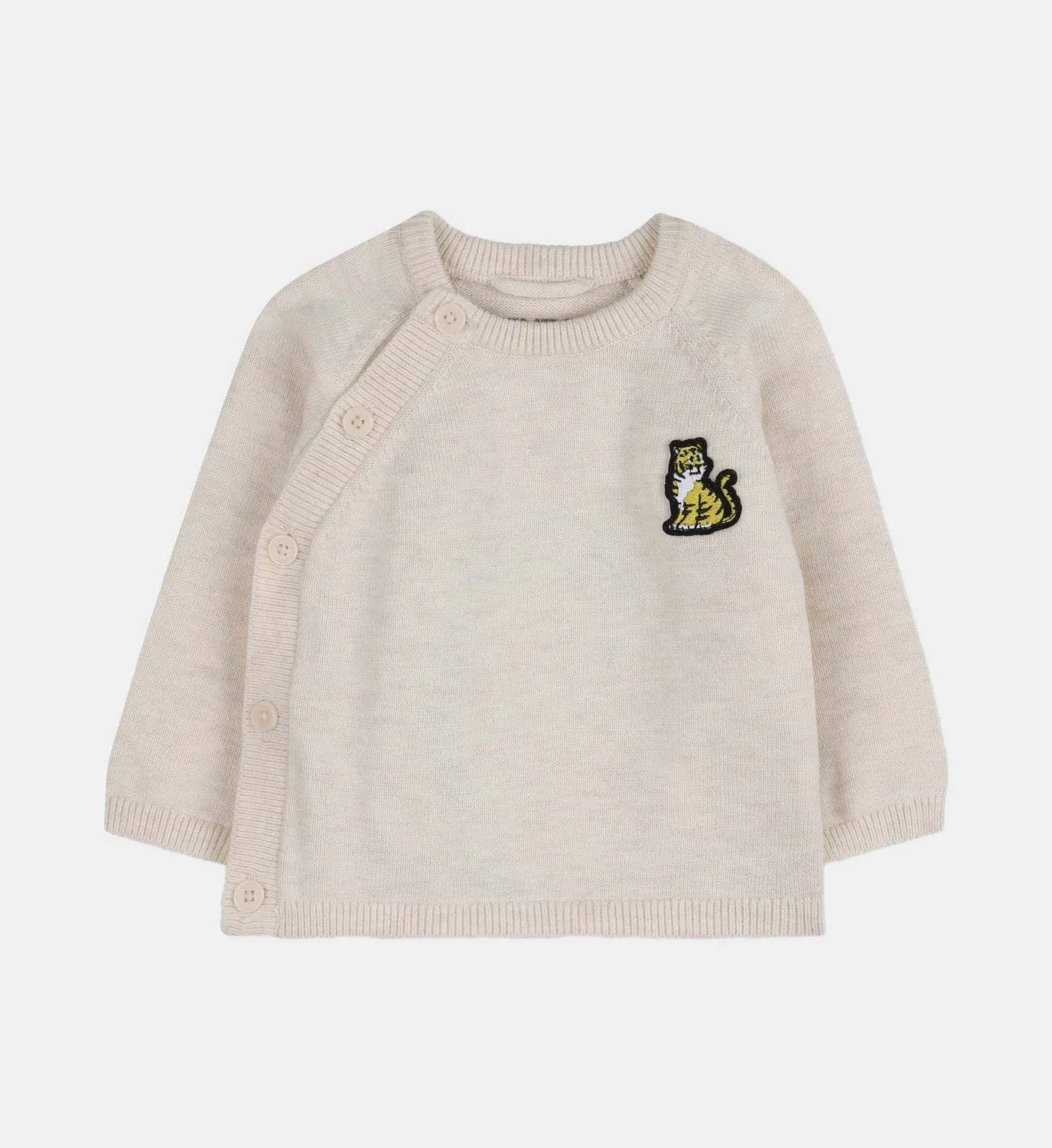 Комплект из свитера, брюк и шапки Kenzo Kids, бежевый — фото 3