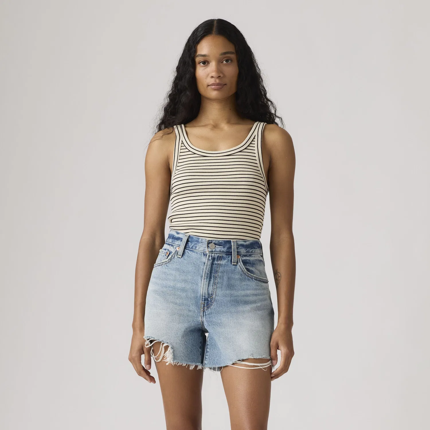 Базовая ребристая майка Levi's, White — фото 3