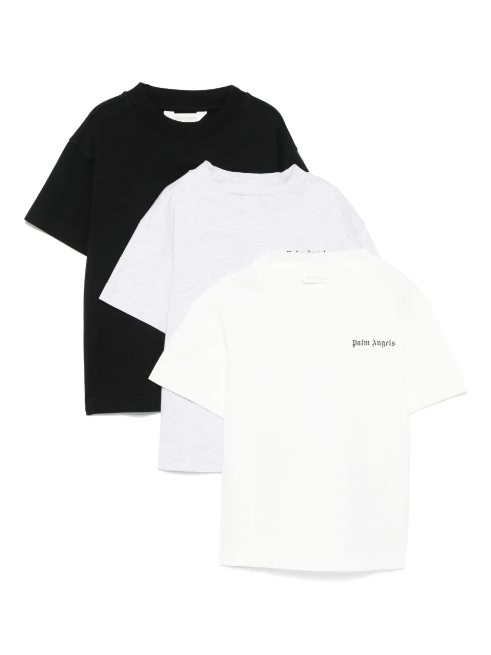 

Хлопковая футболка с вышитым логотипом Palm Angels Kids, белый