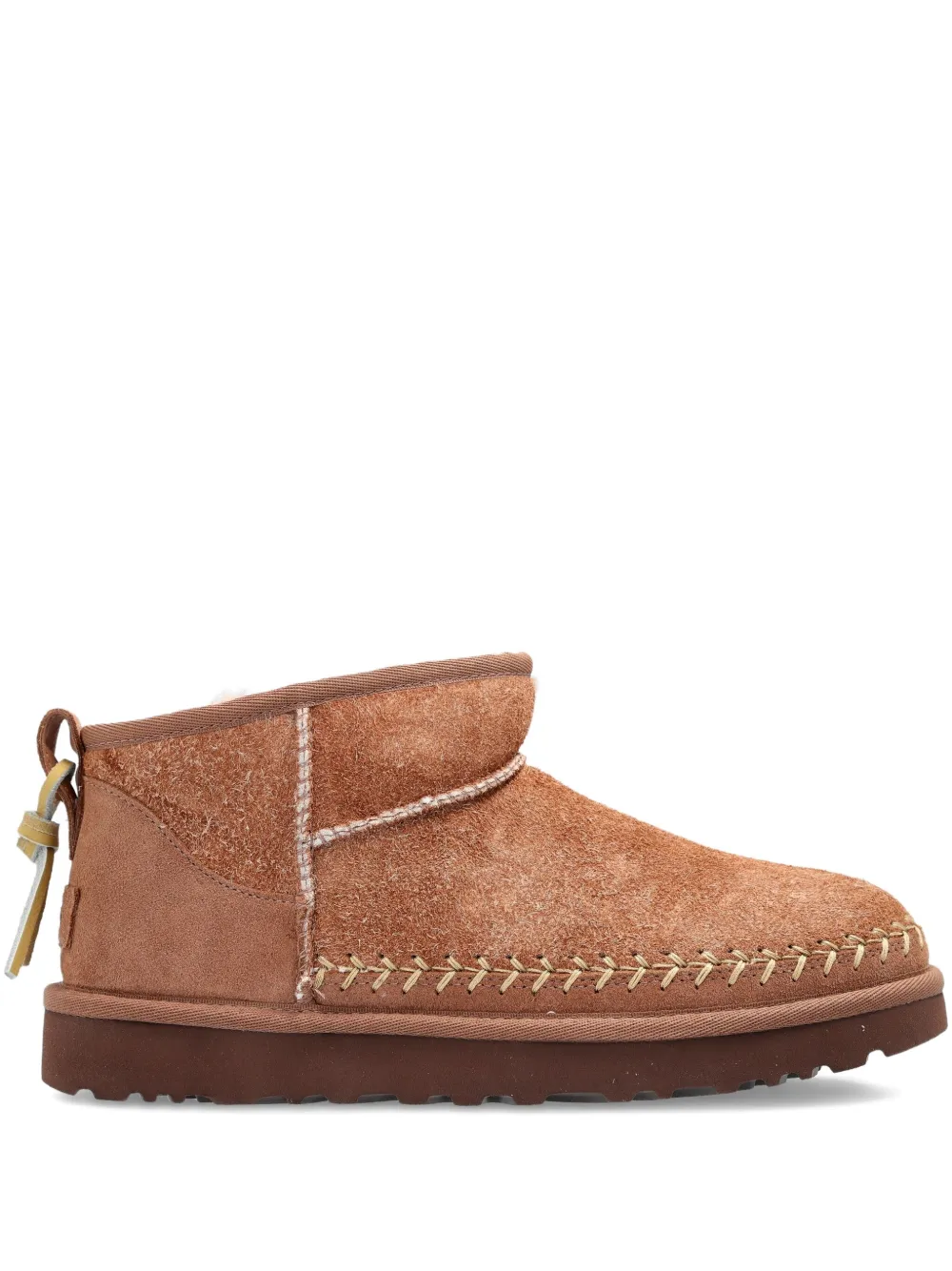 Угги UGG Biarritz с декоративной строчкой, коричневый