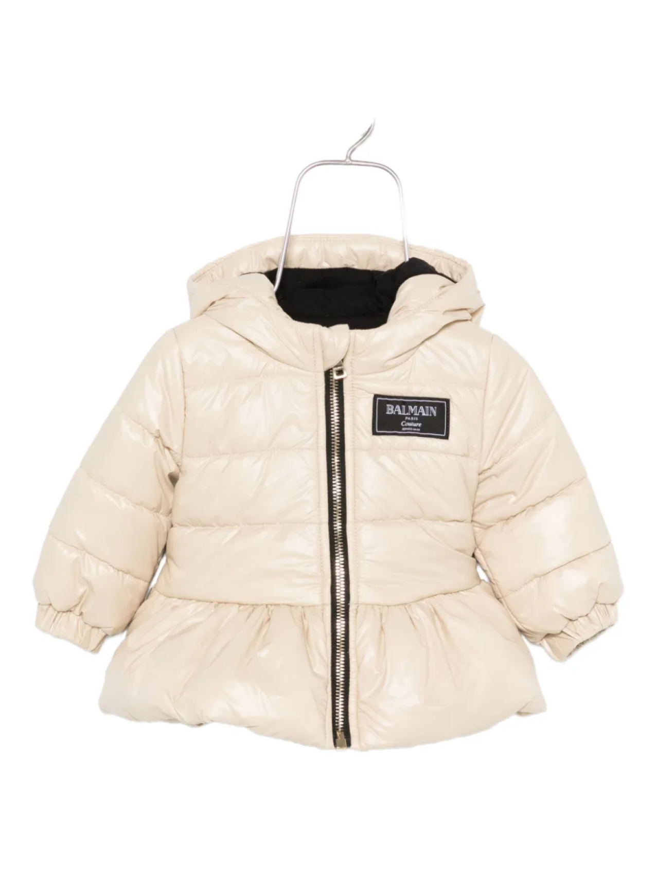 

Стеганая куртка с капюшоном Balmain Kids, нейтральный