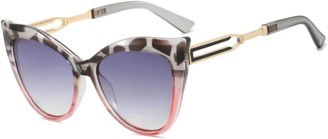 

Женские солнцезащитные очки «кошачий глаз» с градиентным переходом цвета, винтажные, роскошные, в стиле панк, популярные, для путешествий, с защитой от УФ-излучения UV400 VVTWSSW, Grayleopard-gray