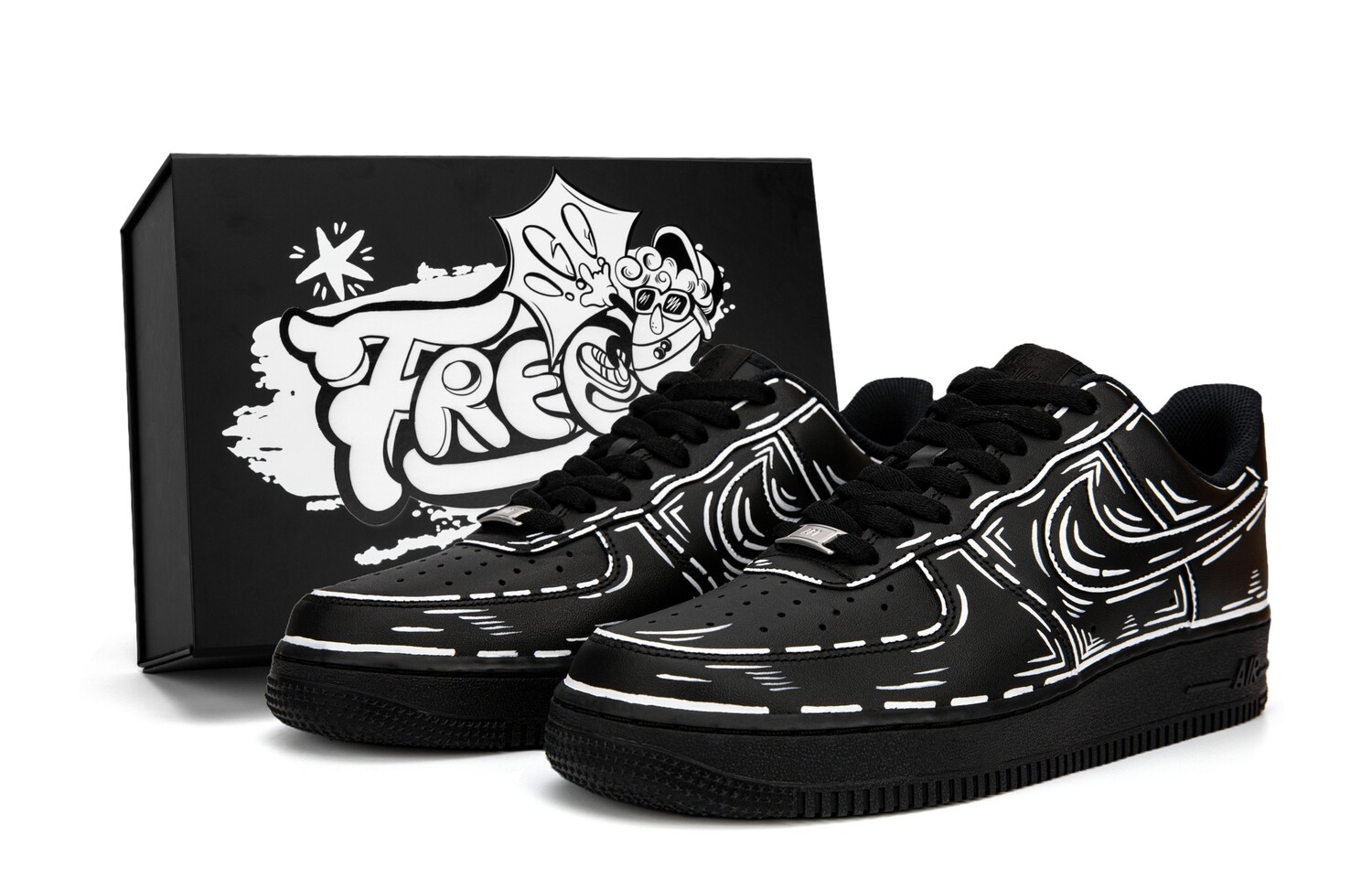 

Кроссовки Nike Air Force 1 Skateboarding Shoes Men Low-top, черный/белый
