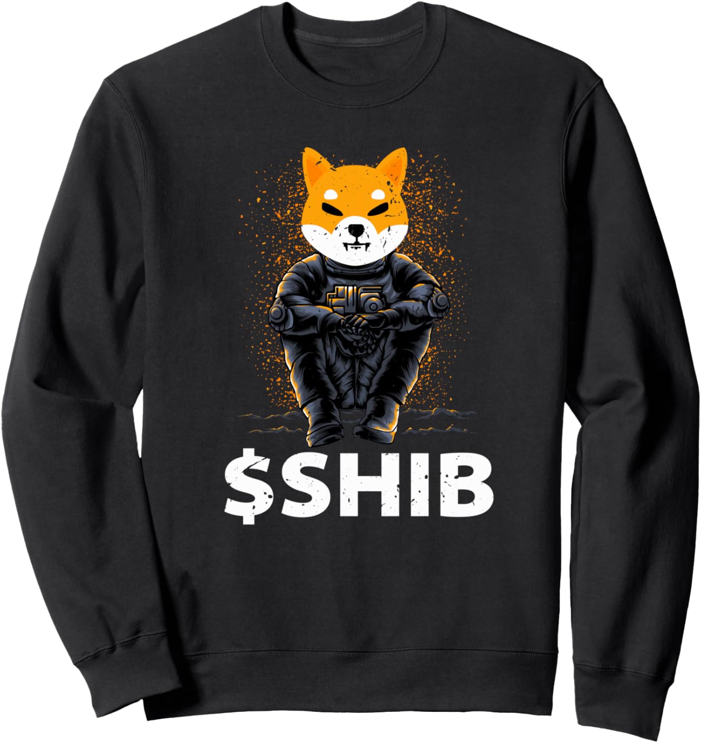 

Футболка с изображением монеты сиба-ину, ретро-толстовка с изображением космонавта-сиба-ину на Луну Shiba Inu Coin Cryptocurrency, $Shib Hodler, черный
