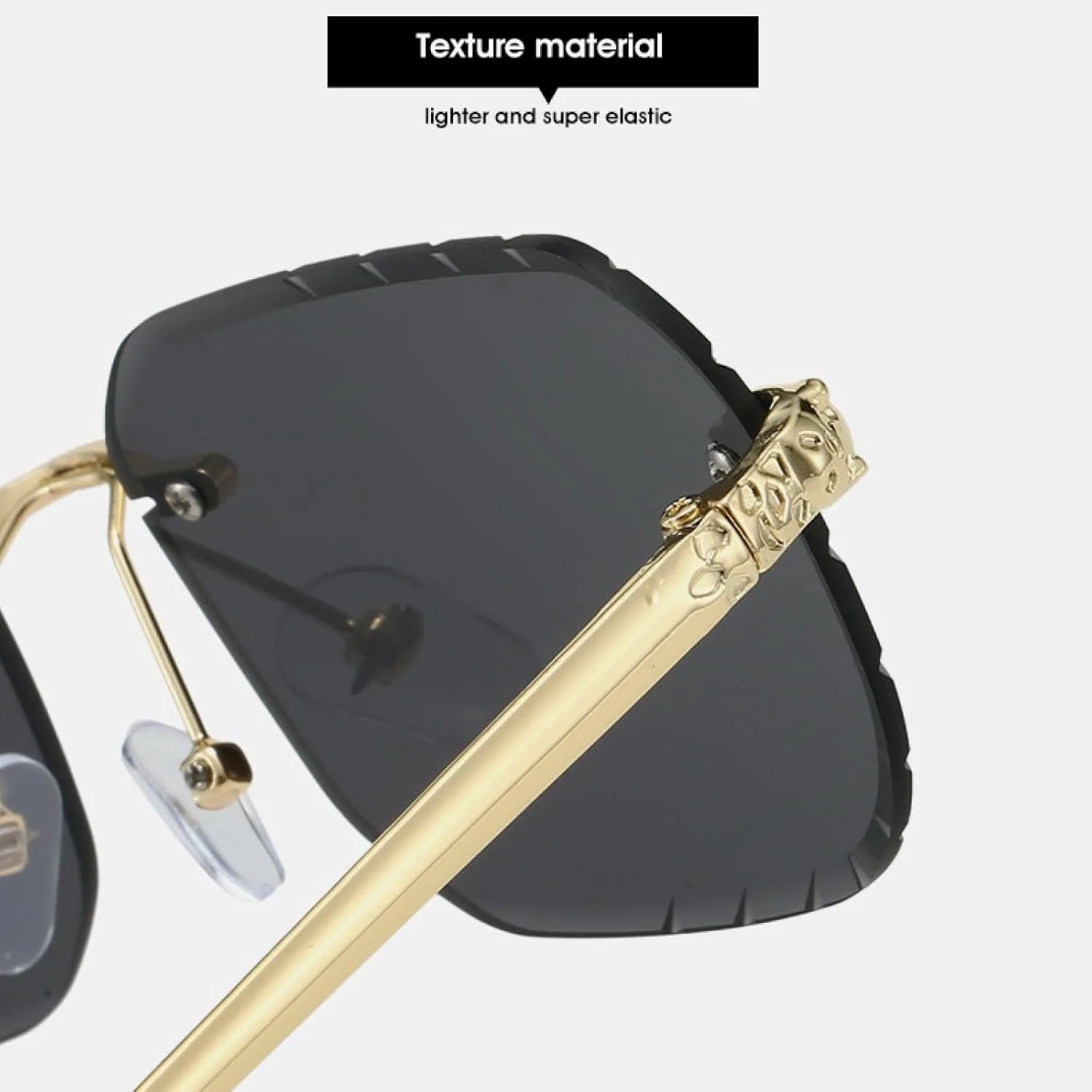 

Модные солнцезащитные очки без оправы для мужчин и женщин, прямоугольные солнцезащитные очки без оправы с защитой от УФ-излучения UV400 TKKTLLT, Gradient Tea