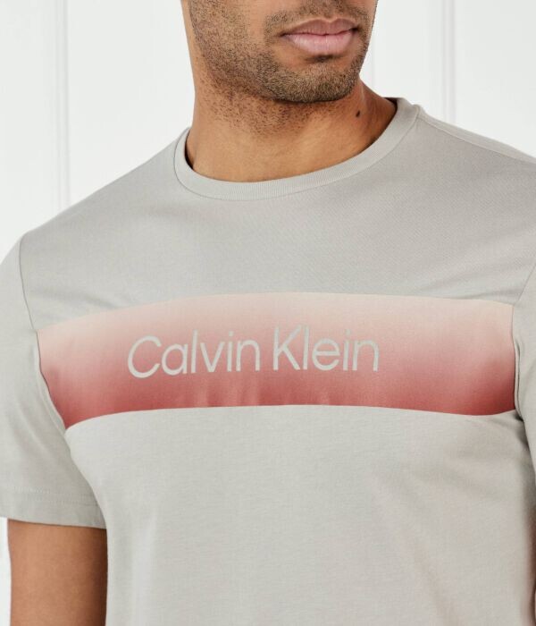 Футболка мужская Calvin Klein с полосой, серый — фото 4