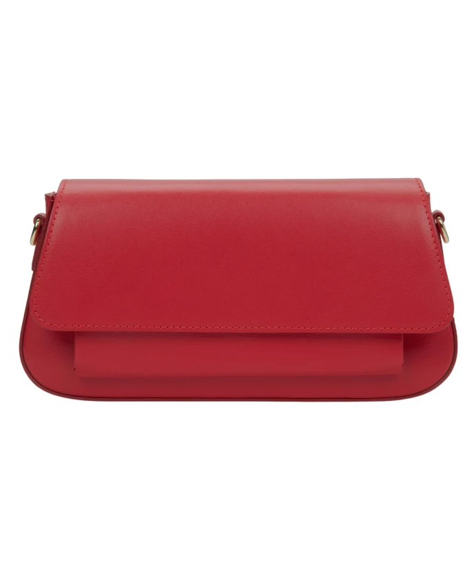 

Женская красная сумка через плечо из высококачественной итальянской натуральной кожи. Estro, красный