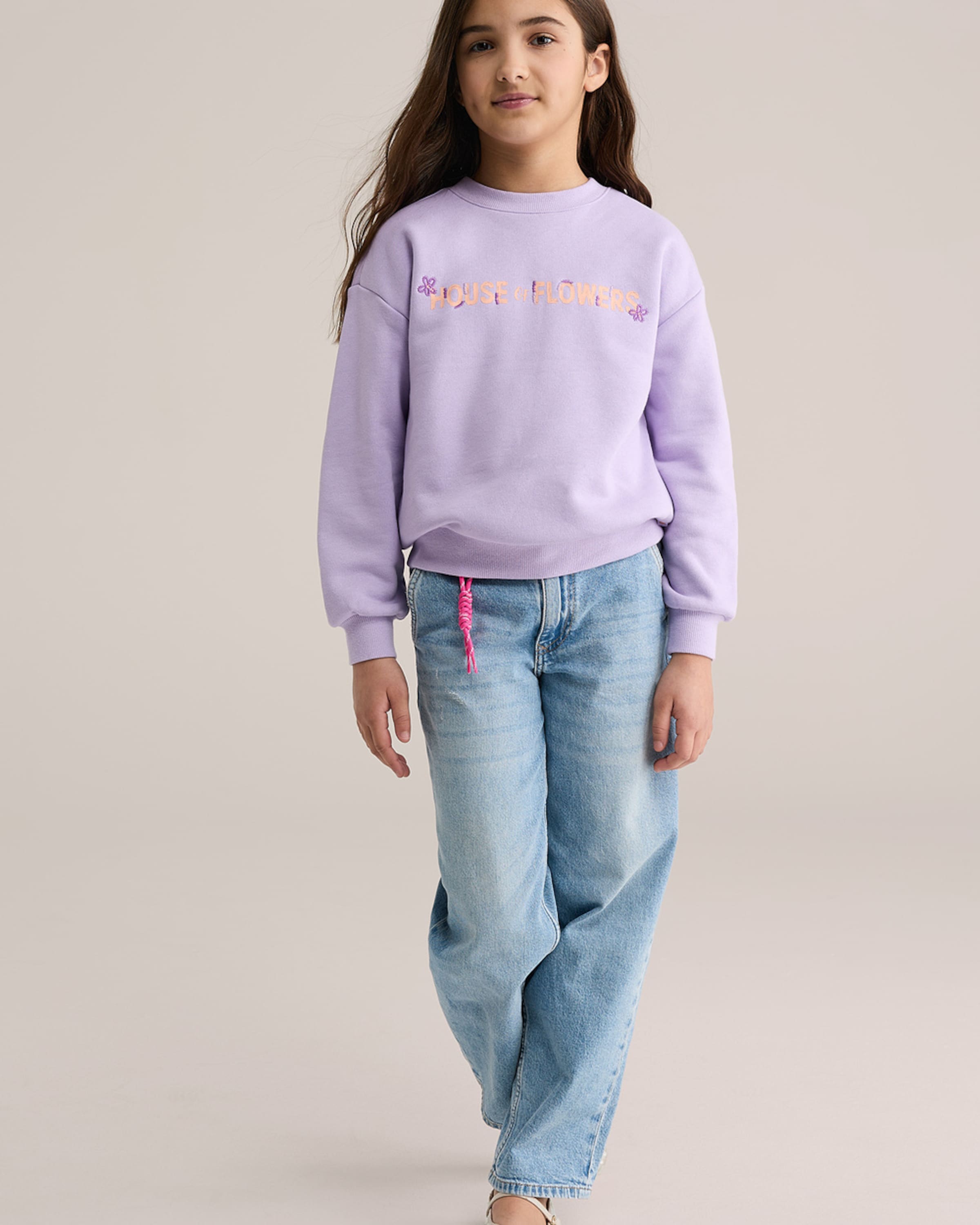 WE Fashion Свитшот в светло-фиолетовом, темно-фиолетовом — фото 2