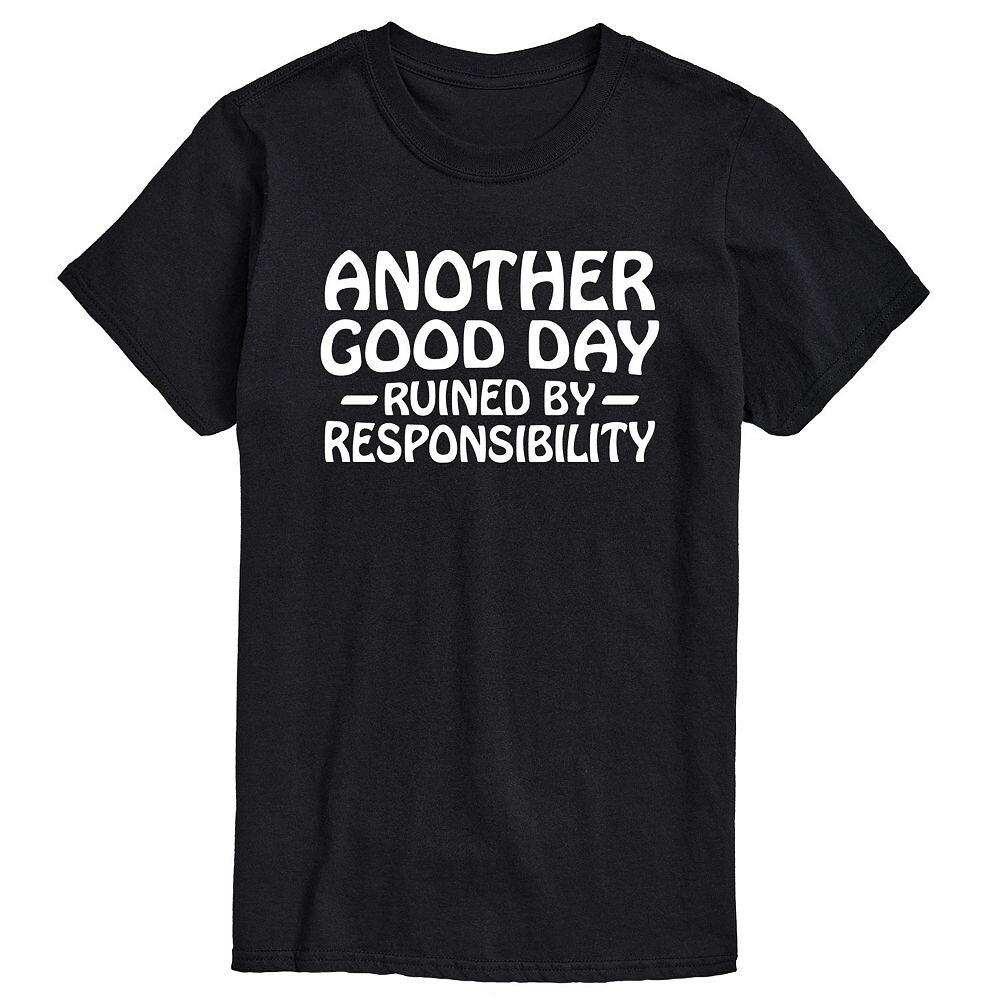 

Футболка с рисунком Big & Tall Another Good Day Ruined Responsibility Licensed Character, черный