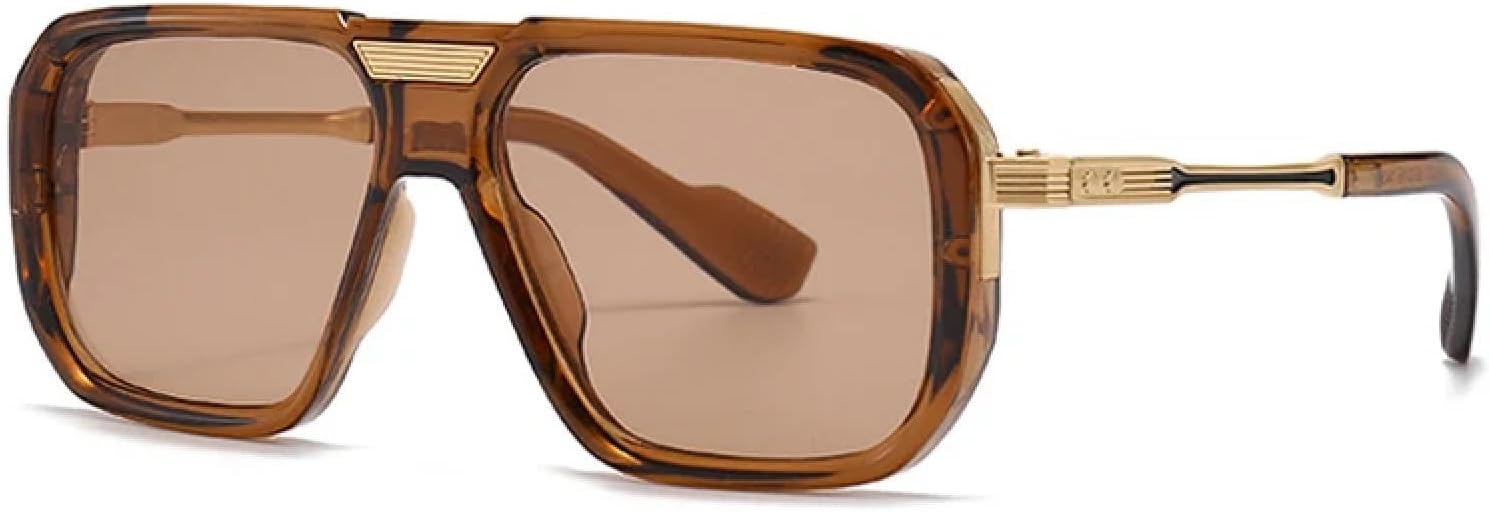 

Мужские солнцезащитные очки в стиле ретро с градиентным переходом цвета, модные женские очки класса люкс с заклепками, трендовые модели с защитой от УФ-излучения UV400 TVTBBVV, Tea Tea