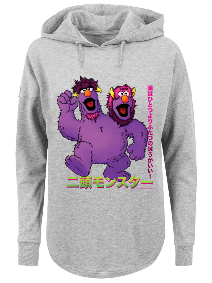 

Пуловер F4NT4STIC Oversized Hoodie Sesamstraße Monsters, серый