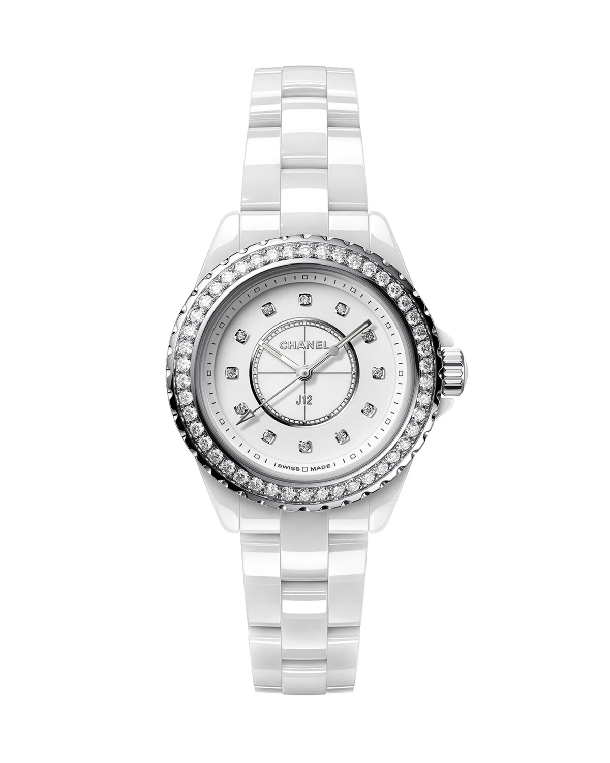 

ЧАСЫ J12 С БЕЛЫМ АЛМАЗНЫМ БЕЗЕЛЕМ 33 ММ CHANEL