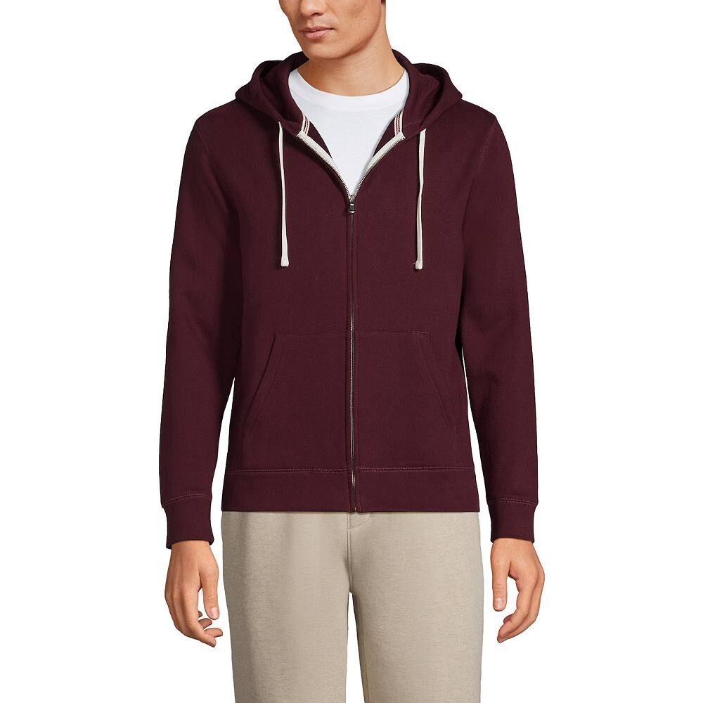 

Мужская толстовка на молнии с длинными рукавами Lands' End Serious Sweats, цвет Royal Burgundy
