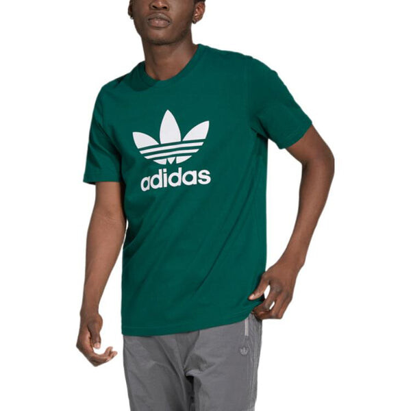 Футболка adidas originals Solid Color Logo Sports Short Sleeve Green, мультиколор — фото 2