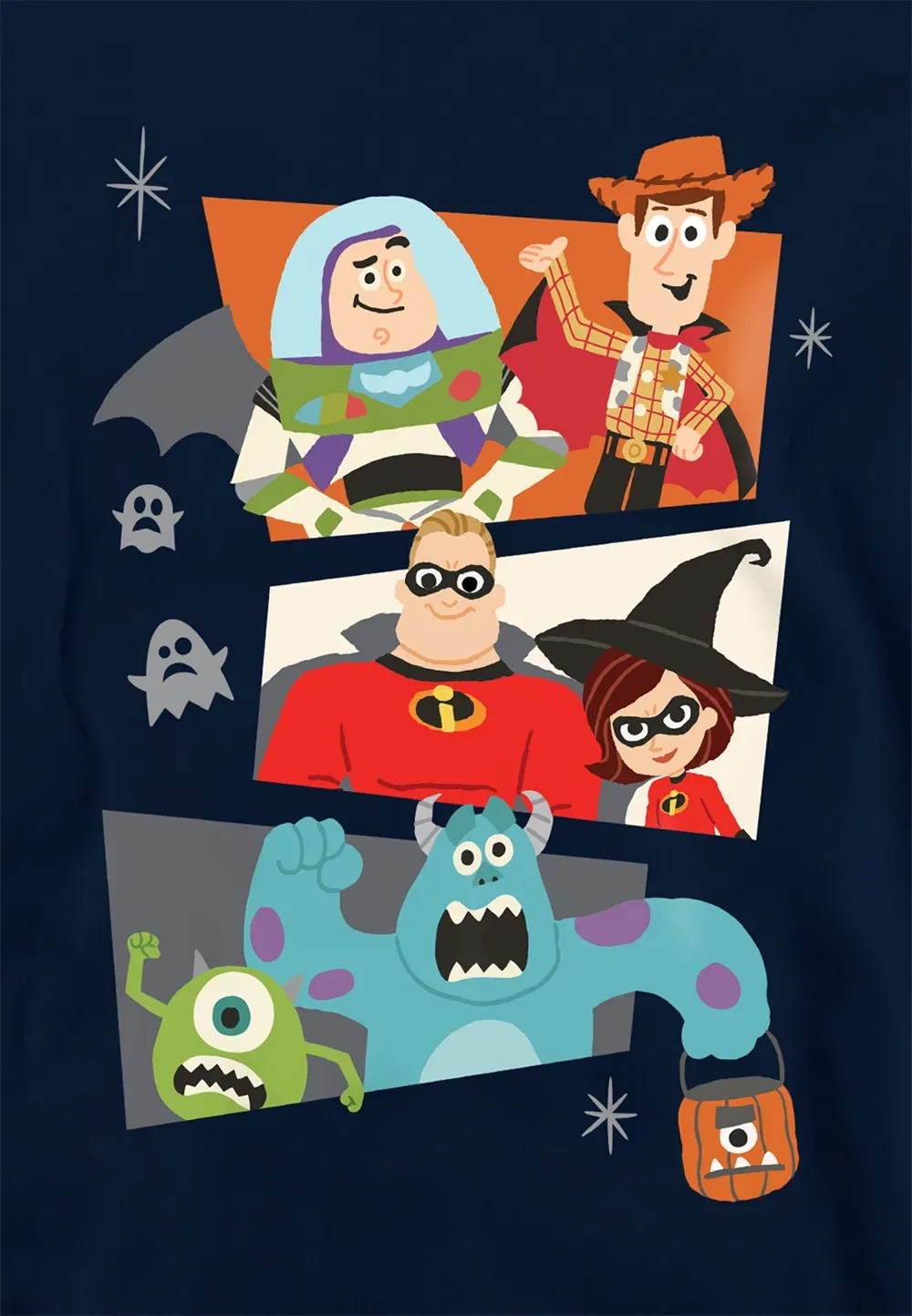 Детская худи Pixar Halloween, хлопок/полиэстер, Disney, темно-синий — фото 2