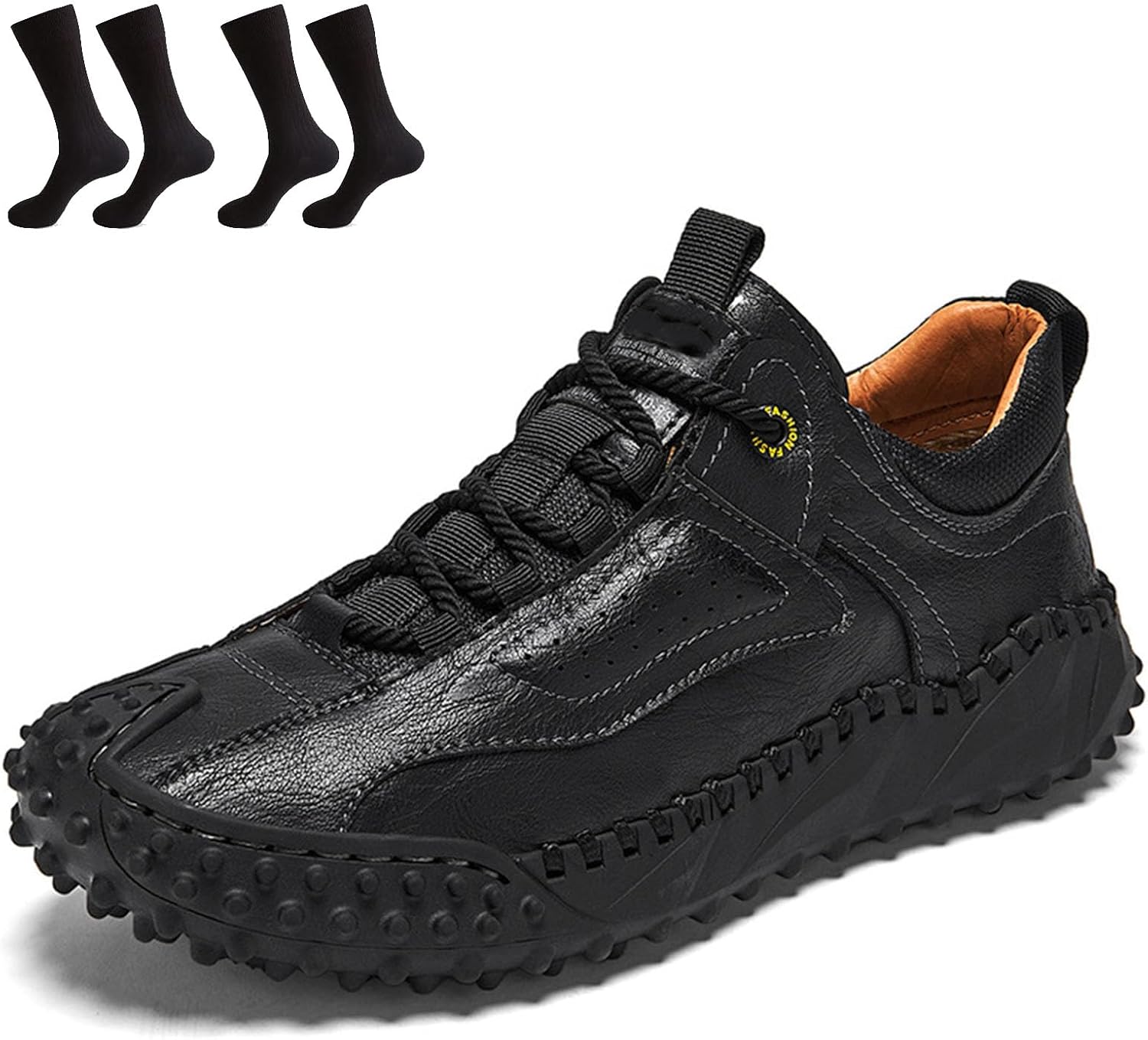 

Ортопедические ботинки для мужчин, 2025 года, широкие, с поддержкой свода стопы, походные кроссовки Rolinb, черный