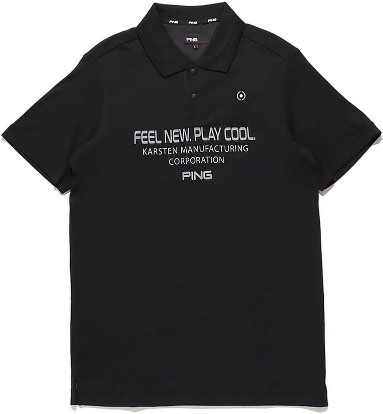 

Мужская рубашка-поло Ping с коротким рукавом (с логотипом, влагоотводящая, быстросохнущая) / для гольфа / 621-3160303, черный