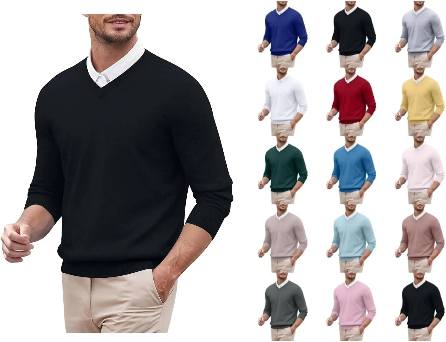 

Мужской свитер V-образным вырезом, Casual, Slim Fit hmbudp