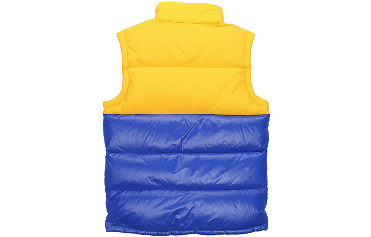 Пуховик мужской золотой и синий цвет блокировка Adidas Originals, цвет Gold and blue color blocking — фото 2