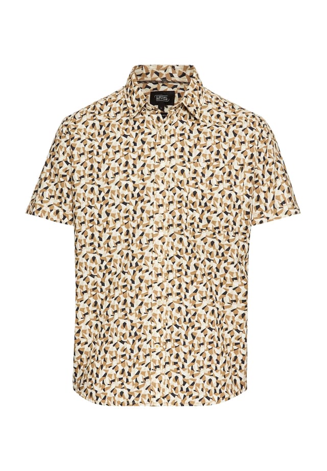 

Повседневная рубашка с коротким рукавом и воротником-стойкой Camel Active, цвет 19 wood