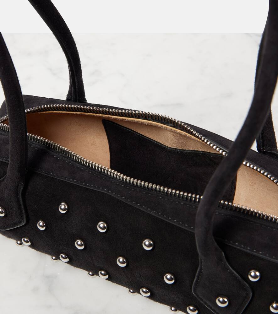Маленькая кожаная сумка через плечо Le Teckel с шипами Alaïa, Noir — фото 3