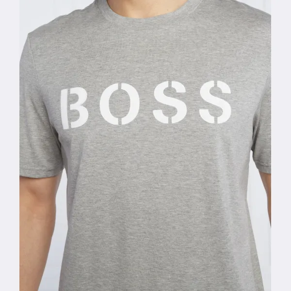 Футболка стандартного кроя из хлопчатобумажной ткани Boss, серый — фото 4