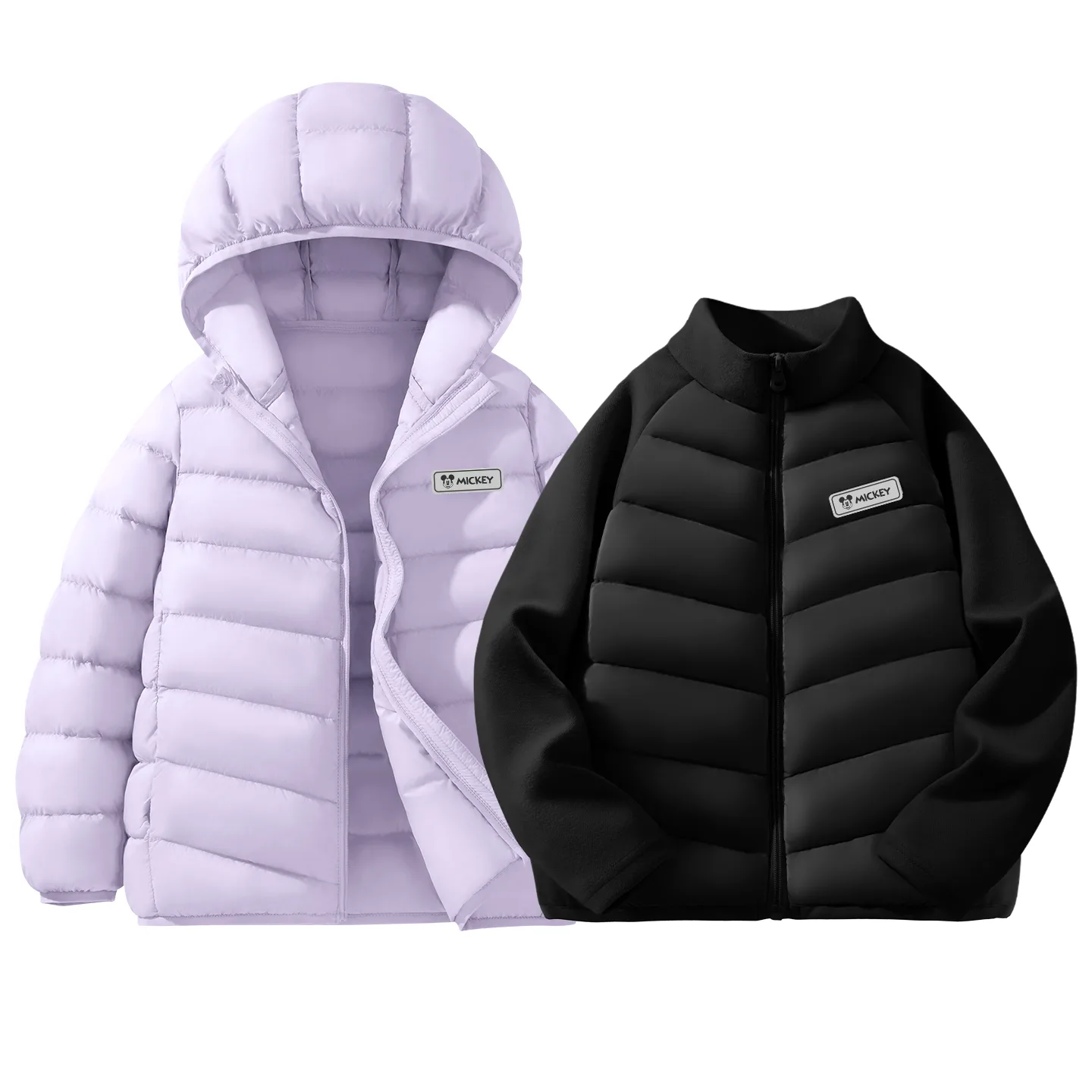 Детский спортивный комплект Casual Disney, [Thickened Thermal | 90 Fill Power White Duck Down]DiH Square Hook-and-Loop K Taro Purple+DiH Square Hook-and-Loop K Black