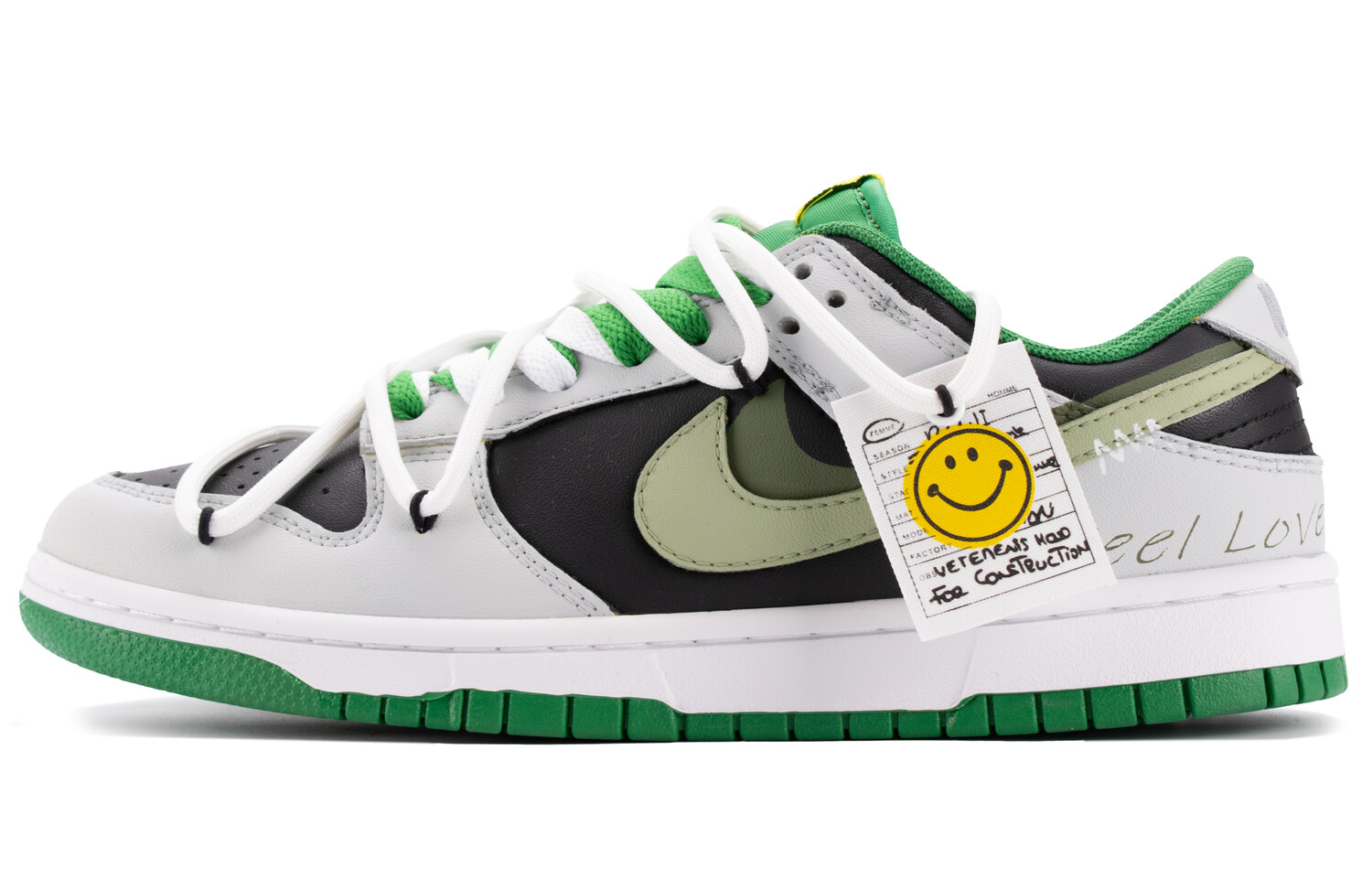 

Кроссовки Nike Dunk Skateboarding Shoes Men Low-top Black/Green, зеленый
