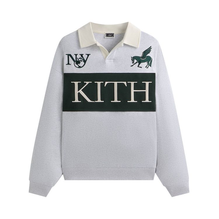 

Пуловер Kith Rugby Nelson Collared Pullover, Light Heather Grey