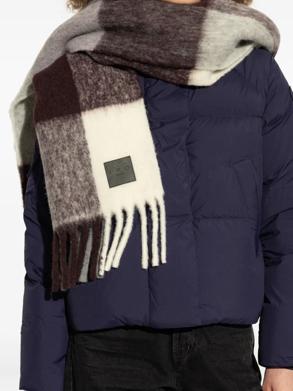 

Клетчатый шарф с бахромой IRO, красный