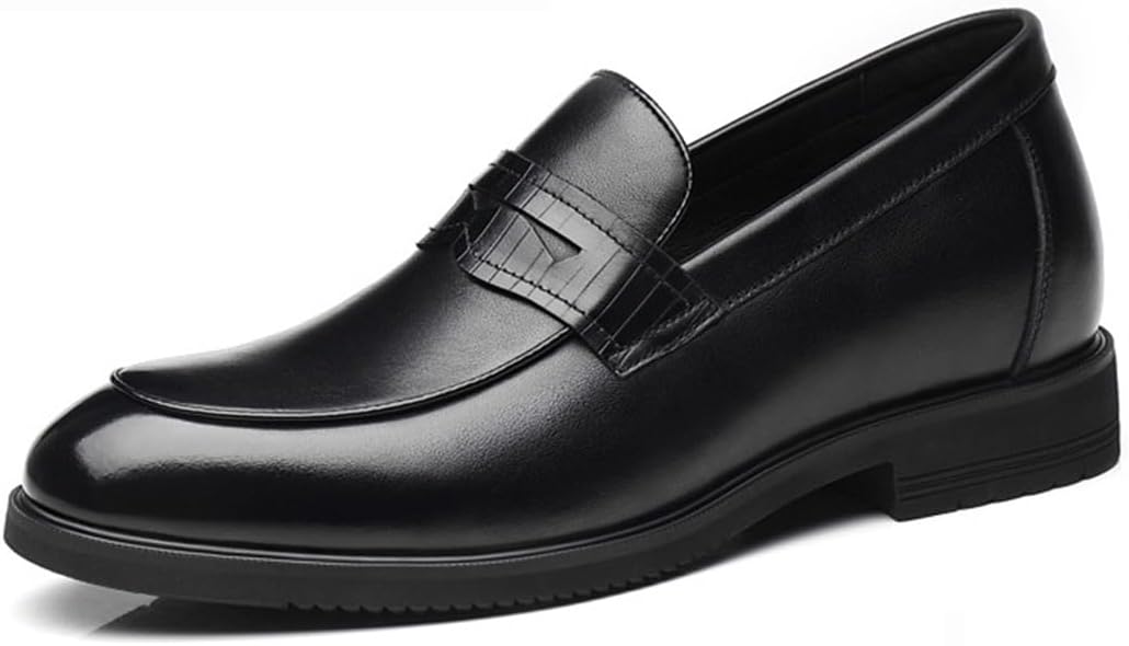 

Мужские туфли-слипоны UKUBOXBAG с невидимым эффектом увеличения роста, классические, удобные, для свадьбы, офиса и вечеринки, черный