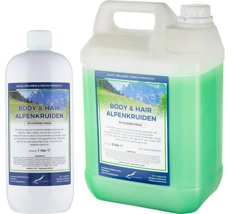 Шампунь и гель для душа Body & Hair Alpine Herbs, 5 л + 1 л Claudius