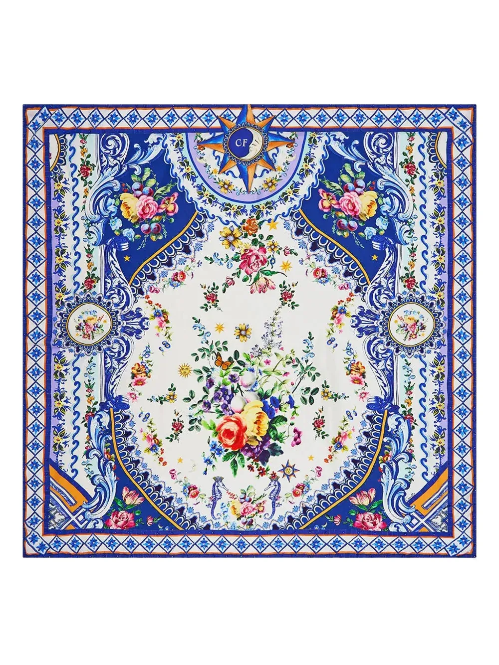 

Шёлковый платок с узором Camilla, белый