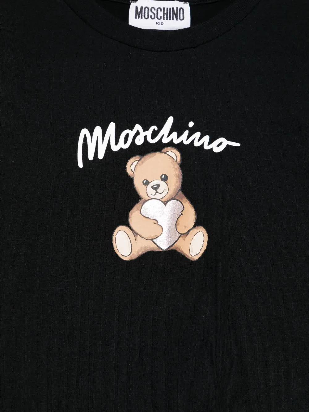 Футболка с длинными рукавами и принтом плюшевого мишки Moschino Kids, черный — фото 3
