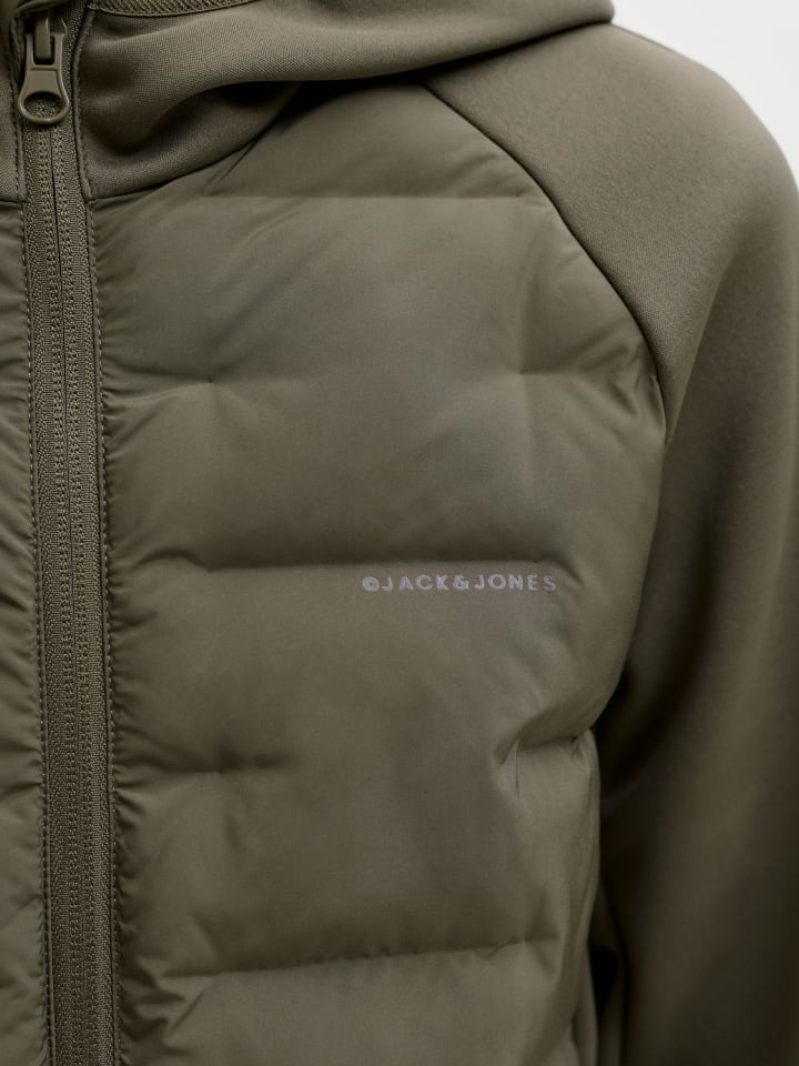 JACK & JONES Junior Куртка JJEPERFECT HYBRID JACKET JNR, переходный цвет, пыльно-оливковый — фото 3