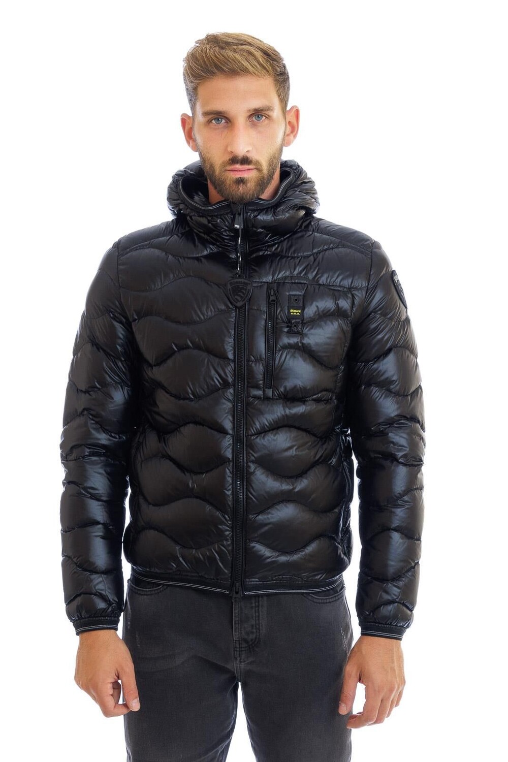 

Черная нейлоновая мужская куртка Blauer