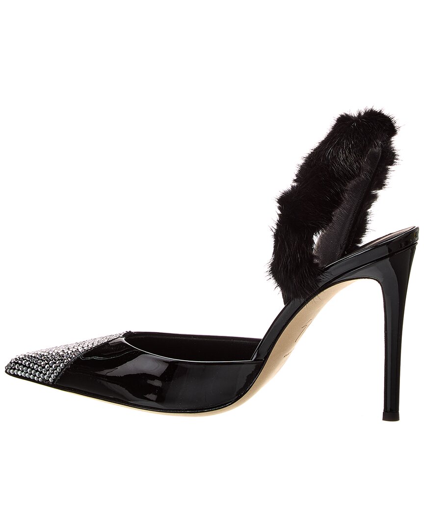 Патентованные туфли Giuseppe Zanotti Braquel 105 с ремешком на пятке, черный — фото 2