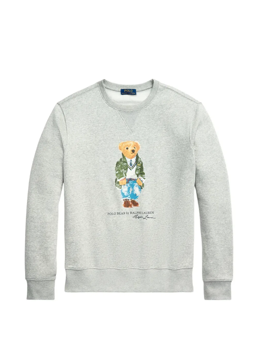 Толстовка с графическим принтом в виде медведя поло Polo Ralph Lauren, серый