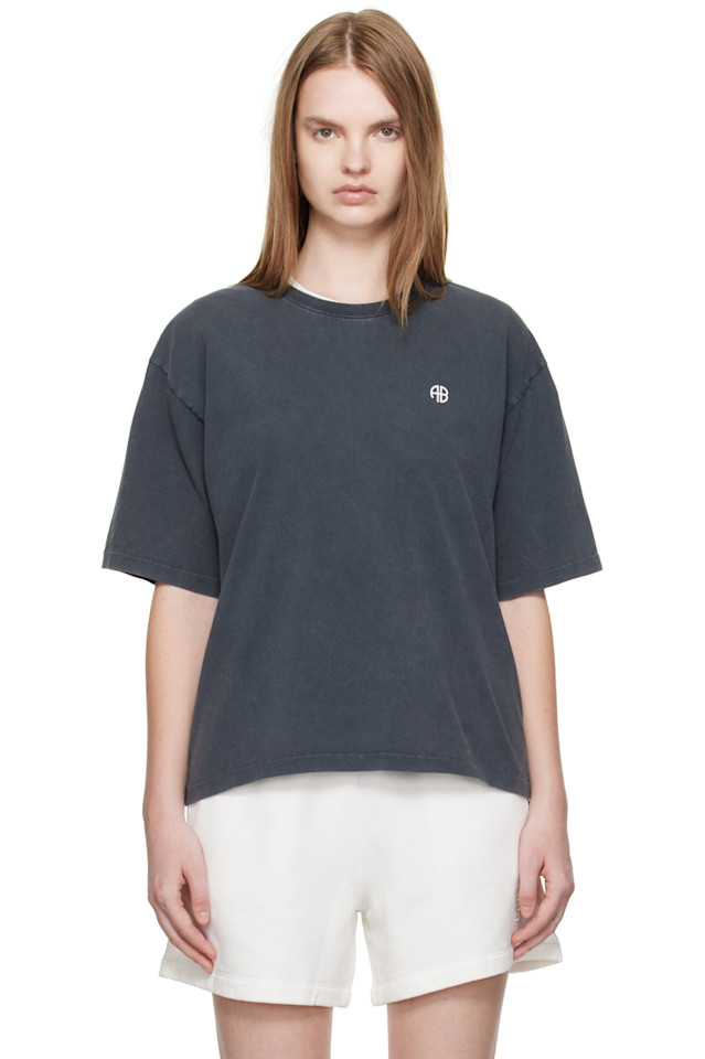 

Anine Bing Серая футболка с надписью «Расширение прав и возможностей»