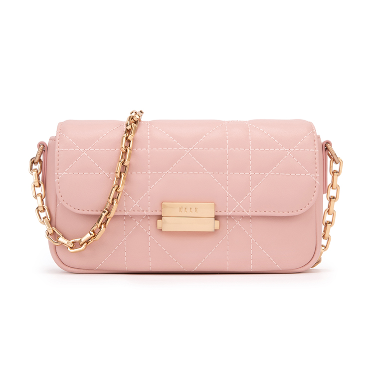 

ELLE Кожаная сумка кроссбоди, маленькая женская сумка через плечо Pink/White/Black