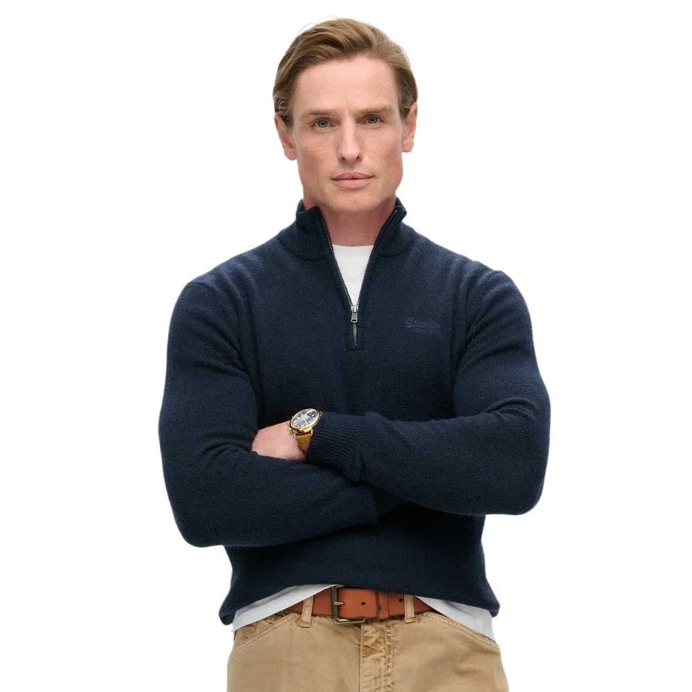 

Свитер Superdry Essential Embroidered half zip, синий