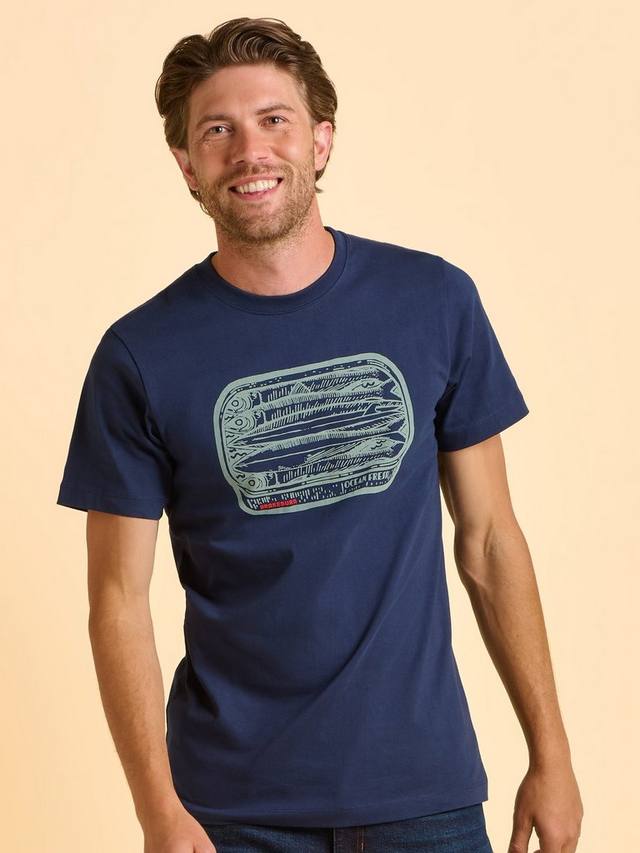 

Футболка Tamplemore Cotton Regular Fit с коротким рукавом и принтом Brakeburn, Blue