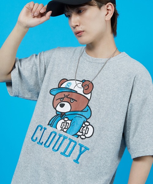 

Футболка с коротким рукавом, принт, бренд Sideway Stance, светло-серый