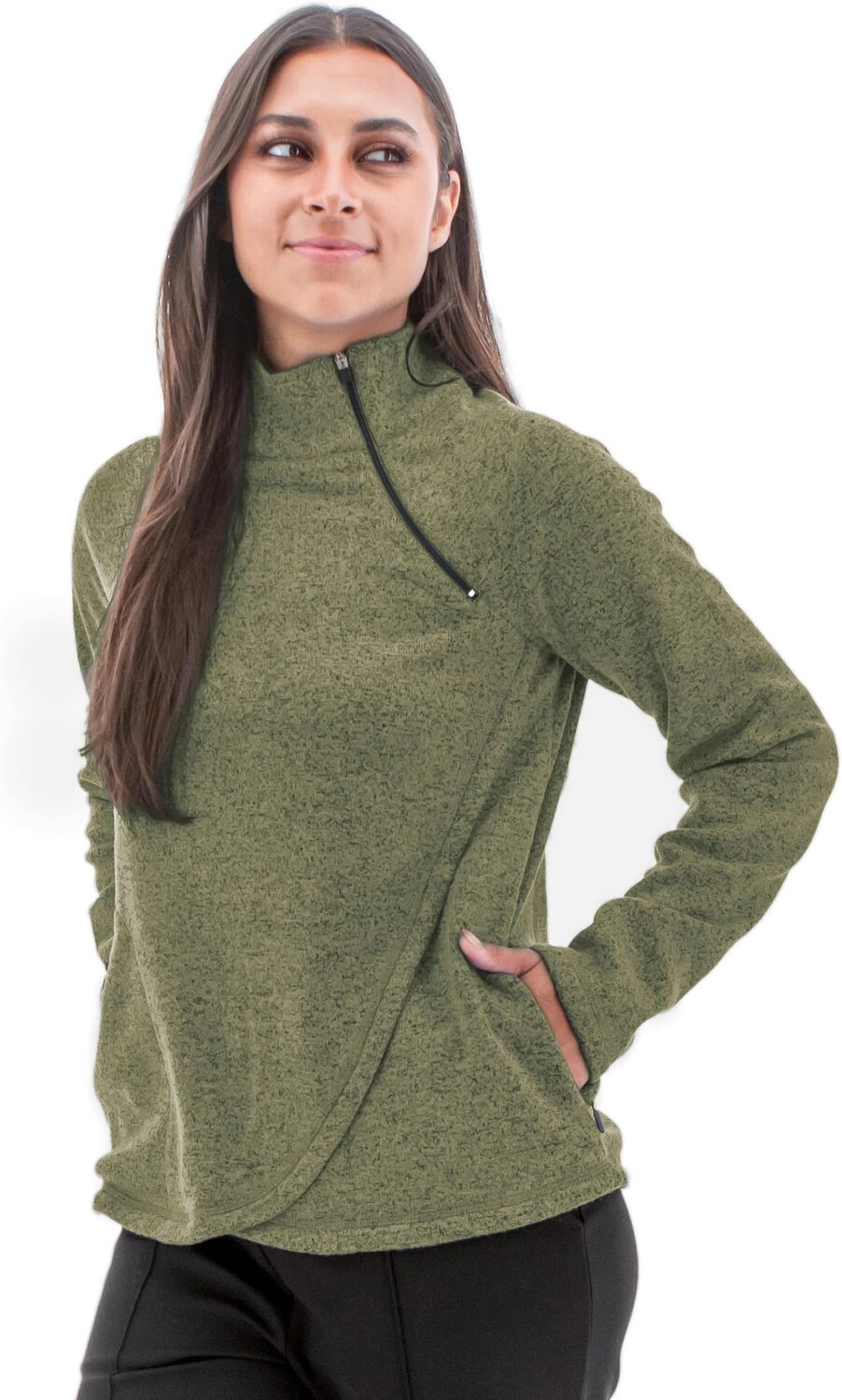 

Толстовка Harlow Zip Neck Top Aventura Clothing, цвет Deep Lichen Green
