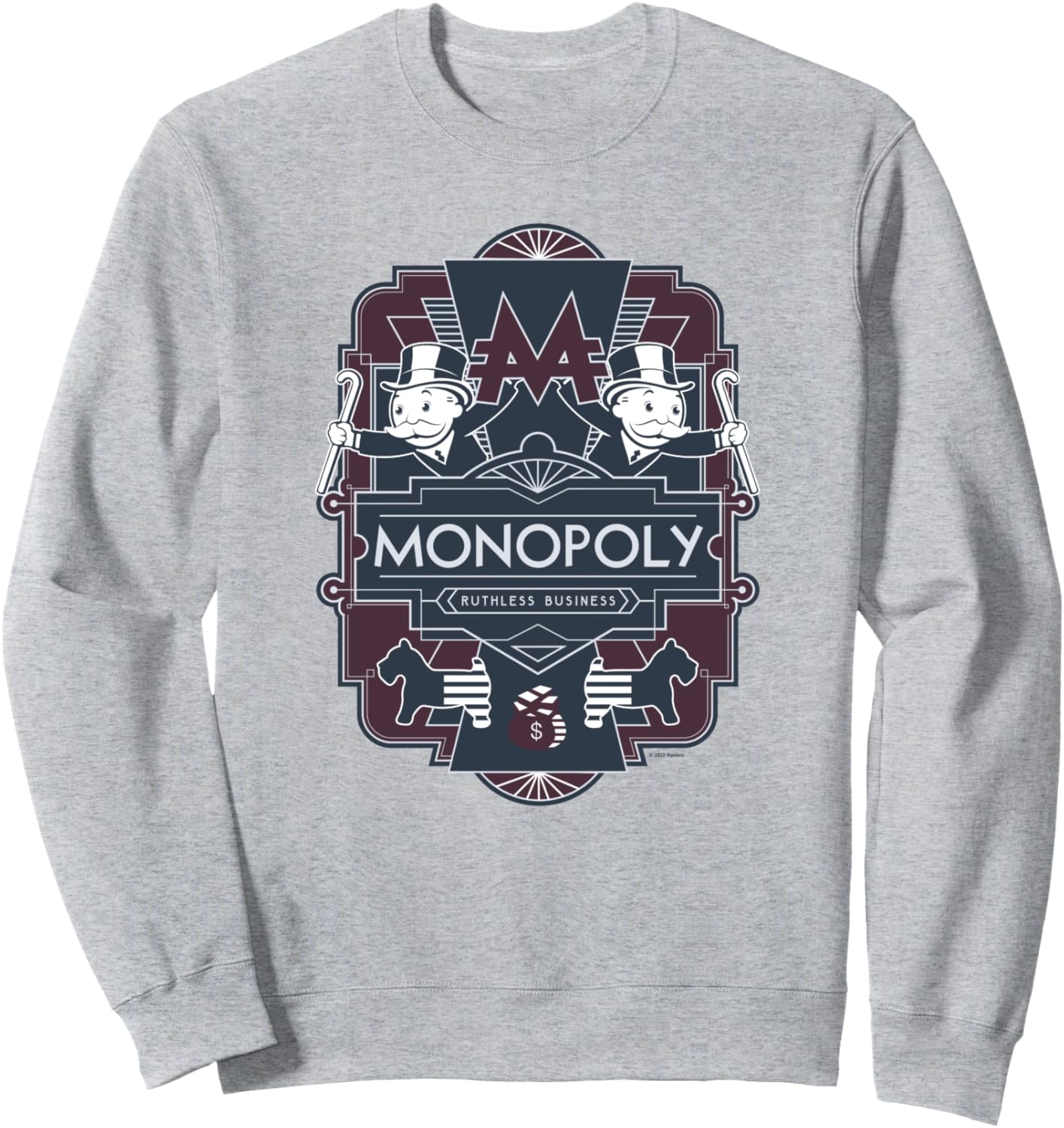 

Толстовка Monopoly Ruthless Business с центральным логотипом, серая