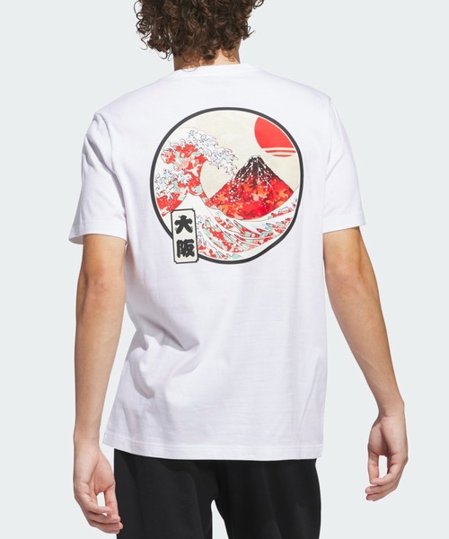 

Футболка с коротким рукавом, принт с горой Фудзи Adidas, белый