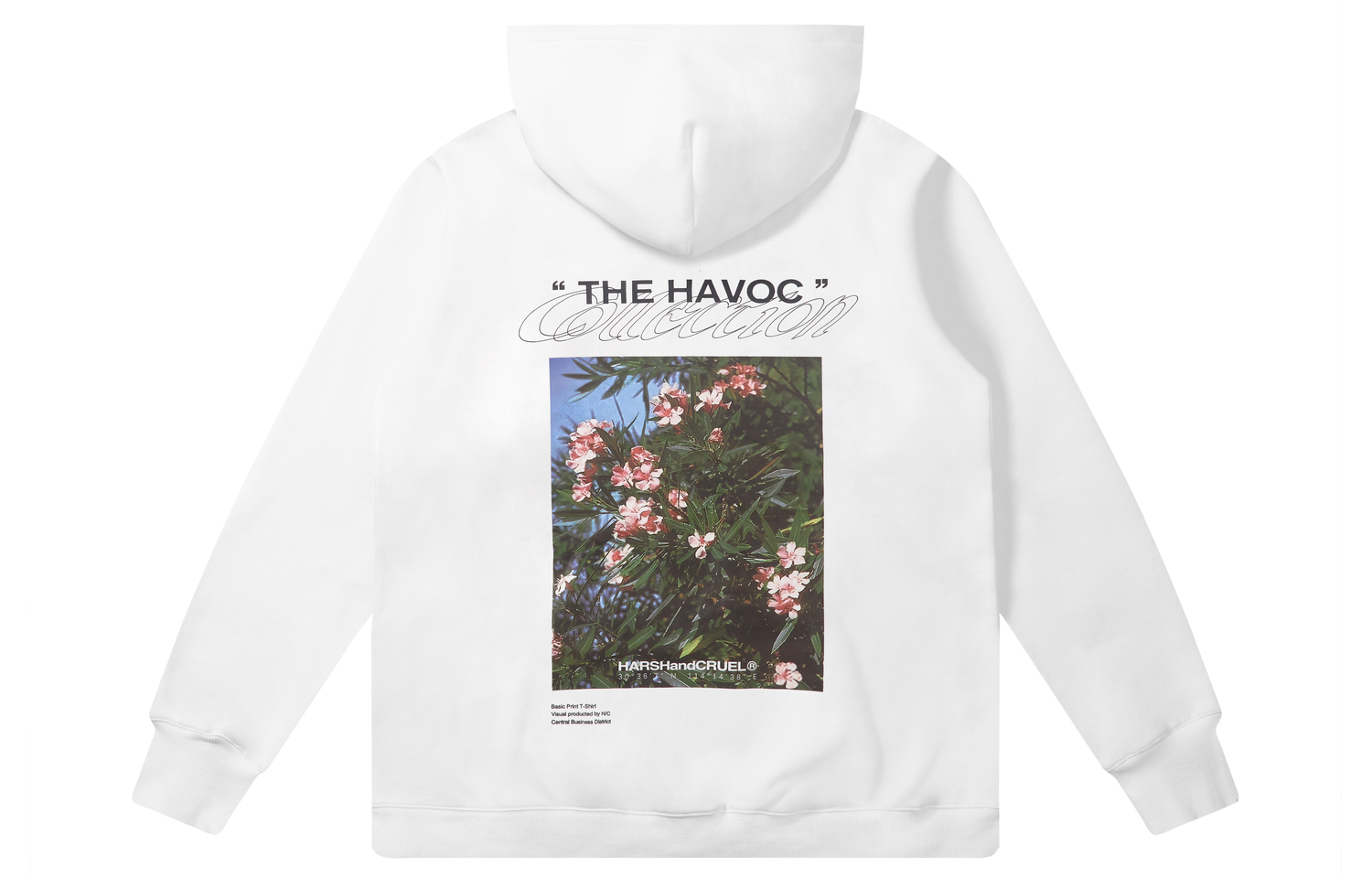 

Винтажная фотография худи с цветочным принтом свободного кроя унисекс HARSH AND CRUEL, белый